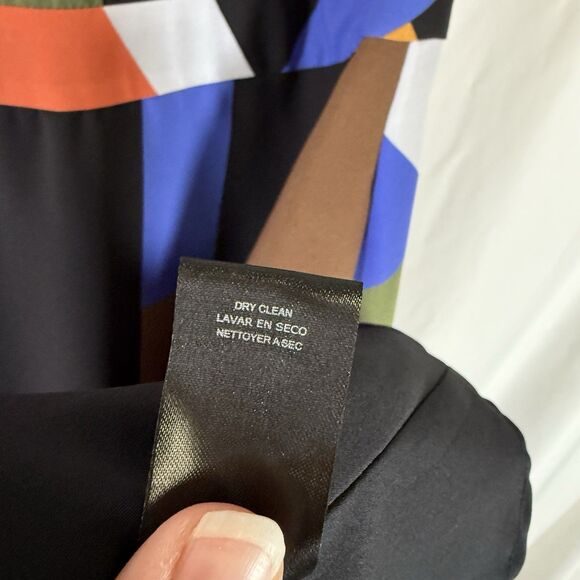 Tahari Arthur S Levine Maxi Dress Women's 8 Black Color Block High Neck Sleevlss - Picture 7 of 13